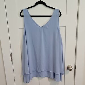 Lane Bryant Blue Asymmetrical Sleeveless Tank Top
